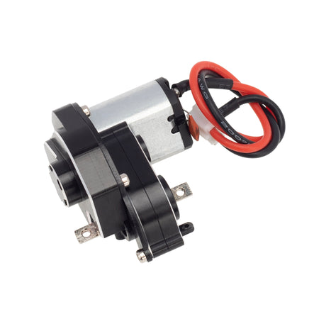 MEUS Racing Aluminum Gearbox With Skid Plate 050 Motor For SCX24 Deadbolt ,B17 ,C10 JLU,Ford Bronco ,Jeep Gladiator - BLACK - HeliDirect