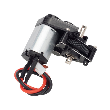 MEUS Racing Aluminum Gearbox With Skid Plate 050 Motor For SCX24 Deadbolt ,B17 ,C10 JLU,Ford Bronco ,Jeep Gladiator - BLACK - HeliDirect