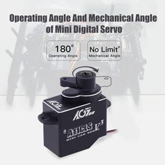 AGFRC 1.4KG Micro Programmable Coreless Digital RC Servo for Mini Z Car - Black