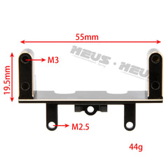 Meus Racing Brass Front Servo Mount For Axial 1/18 UTB18 - BLACK - HeliDirect