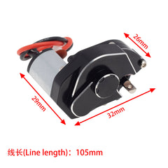 MEUS Racing Aluminum Gearbox With Skid Plate 050 Motor For SCX24 Deadbolt ,B17 ,C10 JLU,Ford Bronco ,Jeep Gladiator - BLACK - HeliDirect