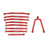 MEUS Racing Aluminum Alloy Link and Steering Rod Kit for Axial SCX24 B-17 C10 Jeep 1/24 RC Car (Red) - HeliDirect