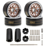 MEUS Racing Brass Aluminum 1.9″ Beadlock Wheels Supports Front Rear Twin Wheels for 1/10 TRX-4 TRX-6 SCX10 GEN7 GEN8 D90