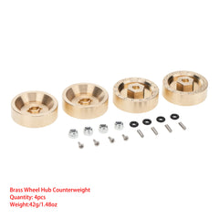 MEUS Racing Brass Wheel Weights Hex Adapter 6mm for Axial SCX24 90081 Upgrades 1/24 RC Crawler Car (4pcs) - HeliDirect