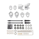 MEUS Racing Front & Rear Axle Refit High Lift Portal Axles Kit, CNC Machined Aluminum Portal Axle Units Upgrades Accessories Parts for Axial SCX24 90081 C10 Jeep - Silver - HeliDirect