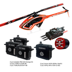 SAB ILGoblin PRO 520 Orange w/ Main and Tail Blades Combo Motor, ESC & Servo CL1208-BE w BLS0704T-BE