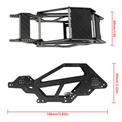 MEUS Racing Carbon LCG Chassis Frame Set Multi-hole Shock Mount for 1/18 TRX4M - HeliDirect