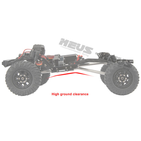 Meus Racing 1/24 Transmission Front System DIY Kits LCG Carbon Fiber Chassis Frame Bend Links Drive Shaft Magnetic Invisible Body Mount 132MM Wheelbase for SCX24 C10 Wrangler - HeliDirect