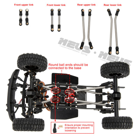 Meus Racing 1/24 Transmission Front System DIY Kits LCG Carbon Fiber Chassis Frame Bend Links Drive Shaft Magnetic Invisible Body Mount 132MM Wheelbase for SCX24 C10 Wrangler - HeliDirect