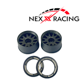 Nexx Racing “JUD” threaded carbon-fiber reinforced EVO Flanged Rear Wheels (2) pcs for Mini-Z - R11 OFFSET -1