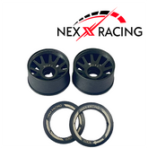 Nexx Racing “JUD” threaded carbon-fiber reinforced EVO Flanged Rear Wheels (2) pcs for Mini-Z - R11 OFFSET +1