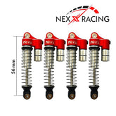 Nexx Racing Reservoir Shock (4 pcs) for 1/18 TRX-4M - RED - HeliDirect