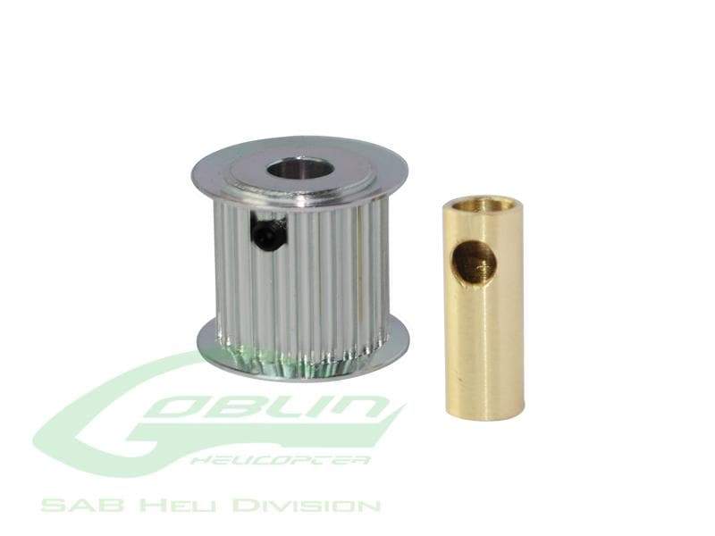 SAB Aluminum Motor Pulley 19T (for 6/8mm motor shaft) - Goblin 700 Competition / 770 w/ Big Belt Upgrade - HeliDirect
