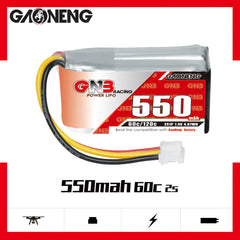 GAONENG GNB 2S 7.4V 550mAh 60C LiPo Battery PH2.0 3Pin Connector (2pcs)