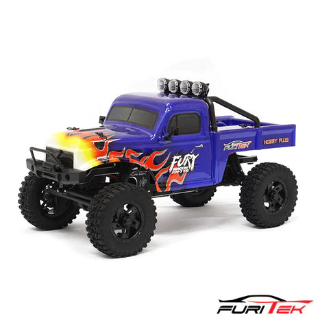 FURITEK FX118 FURY WAGON RTR BRUSHLESS 1/18 RC CRAWLER KIT (BLUE WITH FLAMES) - HeliDirect