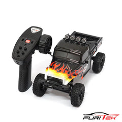 FURITEK FX118 FURY WAGON RTR BRUSHLESS 1/18 RC CRAWLER KIT (BLACK WITH FLAMES) - HeliDirect