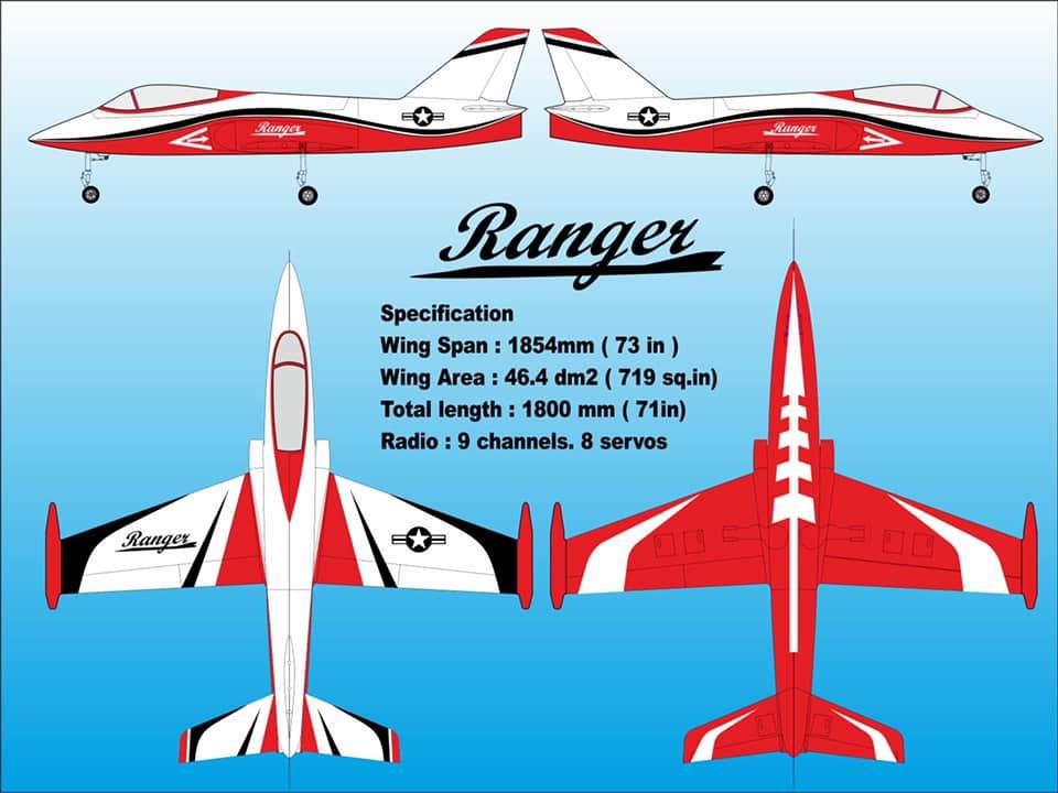 Boomerang Ranger Sport Jet - Red & White - HeliDirect