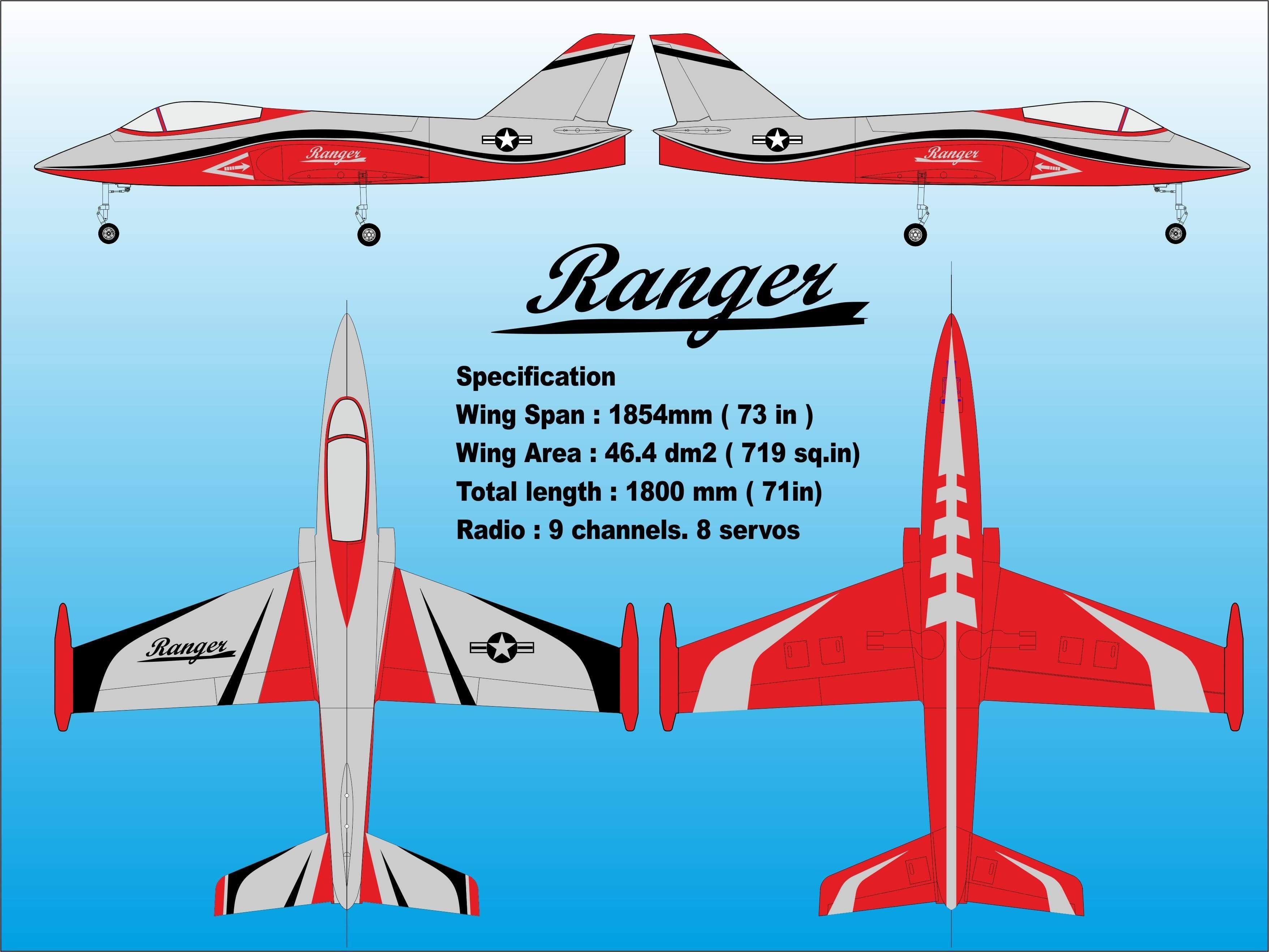 Boomerang Ranger Sport Jet - Silver / Red - HeliDirect