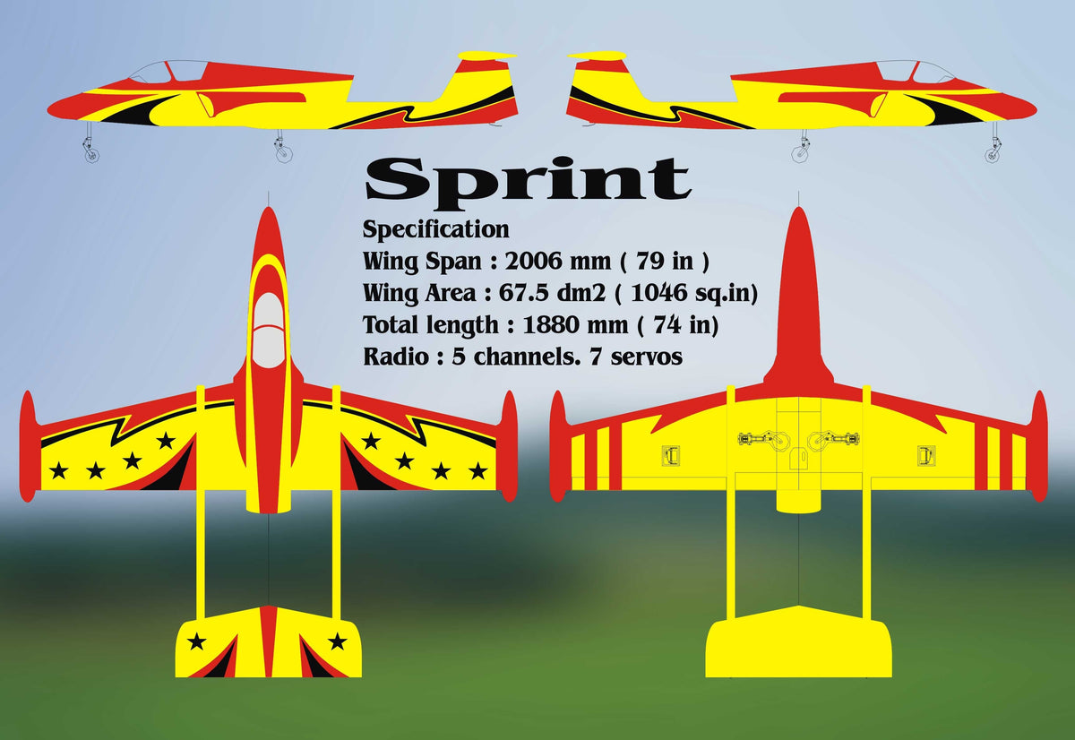 Boomerang Sprint V2 Red and Yellow - HeliDirect