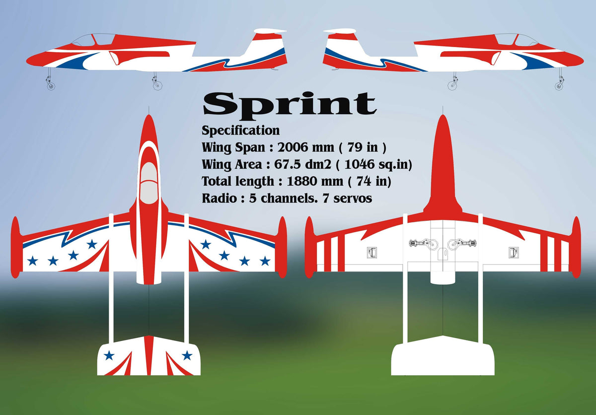 Boomerang Sprint V2 Red White and Blue - HeliDirect