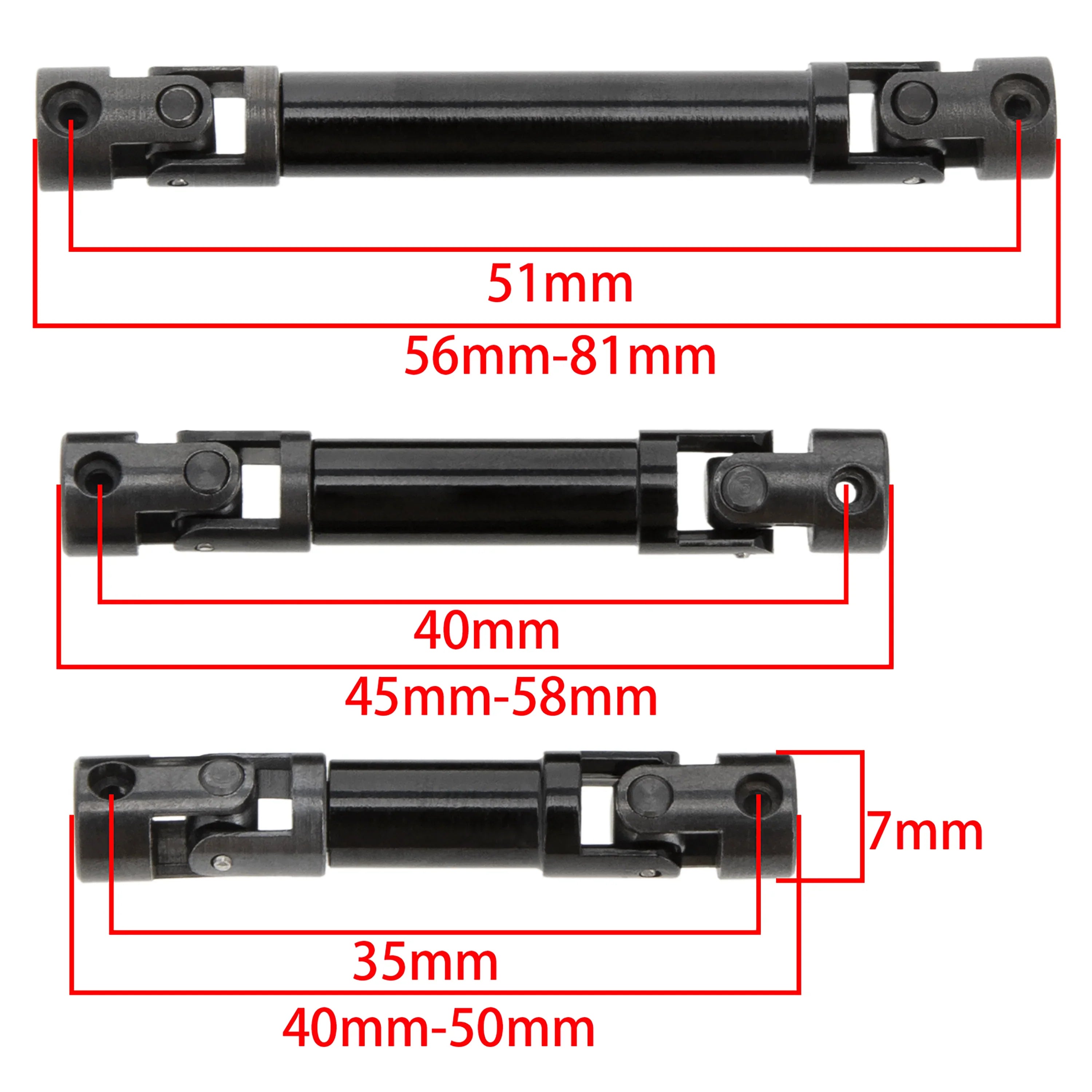 Meus Racing Aluminum High Clearance Links /Steel Driveshaft Set For Axial SCX24 6×6 Refit Kits - RED - HeliDirect