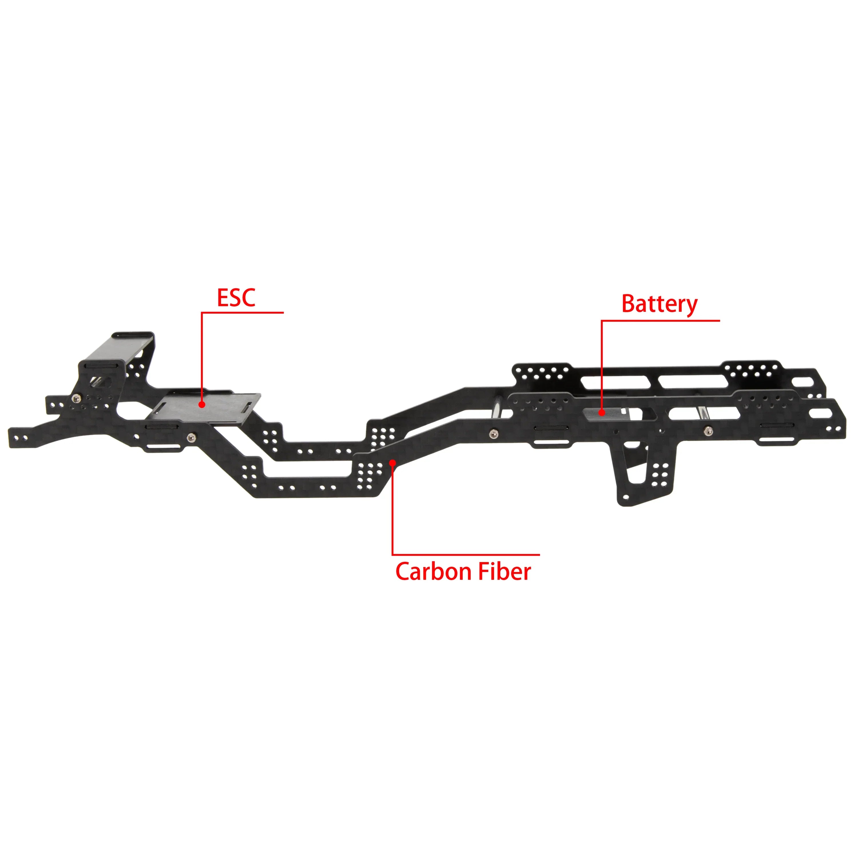 Meus Racing Carbon Fiber LCG Chassis /Center Axle Cover/Gear for Axial SCX24 6×6 Refit Kits - HeliDirect