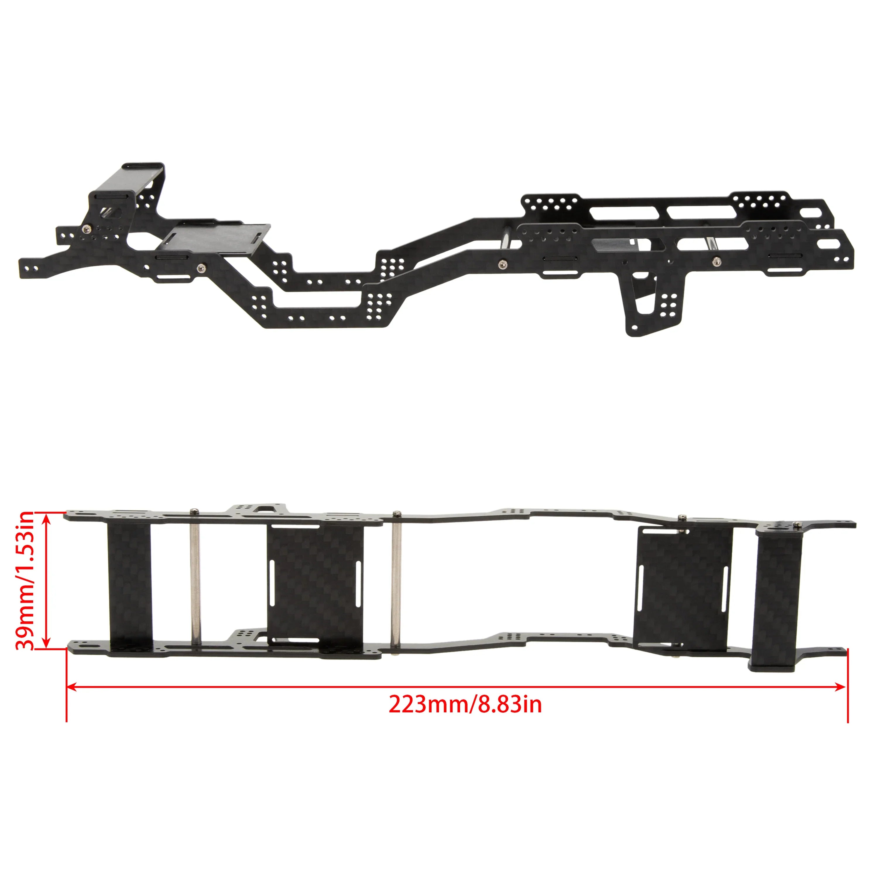 Meus Racing Carbon Fiber LCG Chassis /Center Axle Cover/Gear for Axial SCX24 6×6 Refit Kits - HeliDirect