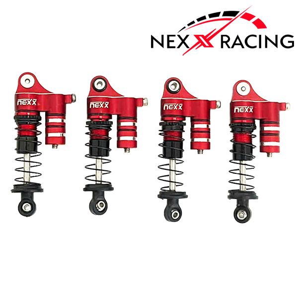 Nexx Racing Reservoir Shocks (4pcs) for Losi 1/24 Micro-B - RED