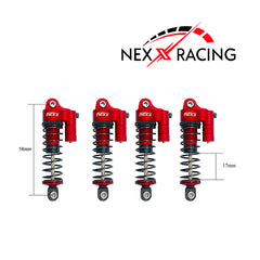 Nexx Racing 58mm Reservoir Shocks (4pcs) for Arrma 1:18 GRANITE/ TYPHON/ MOJAVE - RED