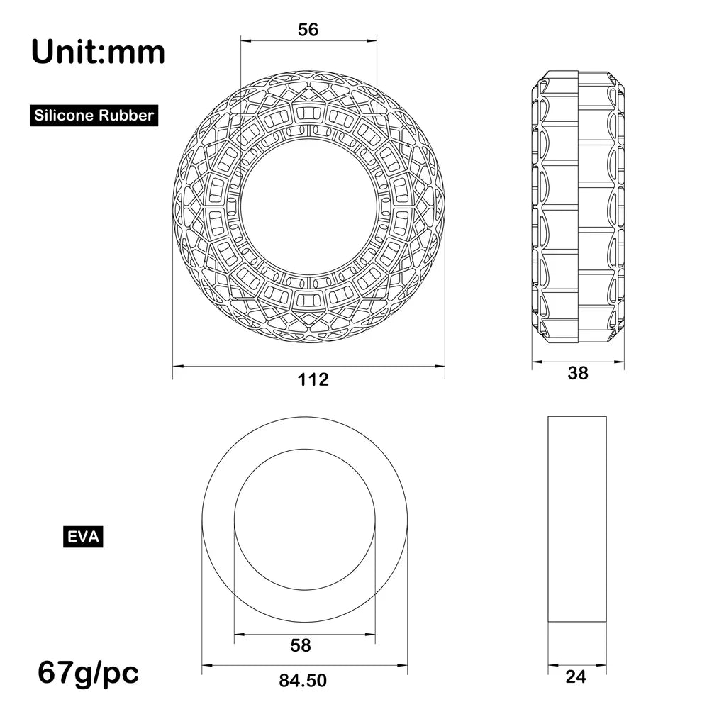 MEUS Racing Super Soft Silicone Tire Inserts with EVA for 118-122 mm 1.9" Tires
