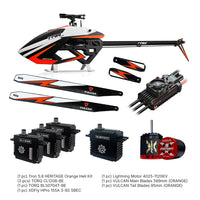 Tron 5.8 HERITAGE Helicopter Kit - White/Neon Orange - Combo