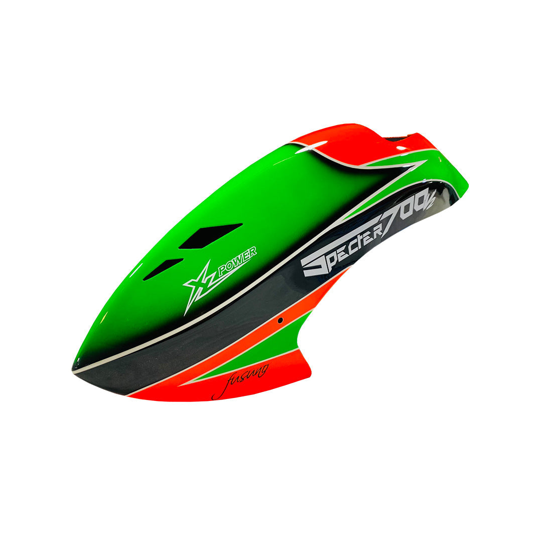 FUSUNO Canopy Specter 700V2 Orange/Green/Black w/ Green Decal - HeliDirect