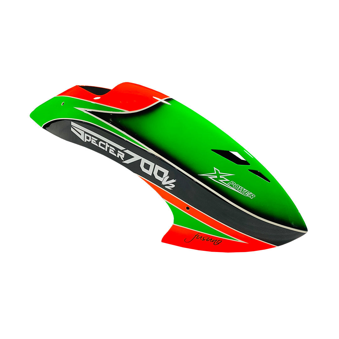 FUSUNO Canopy Specter 700V2 Orange/Green/Black w/ Green Decal - HeliDirect