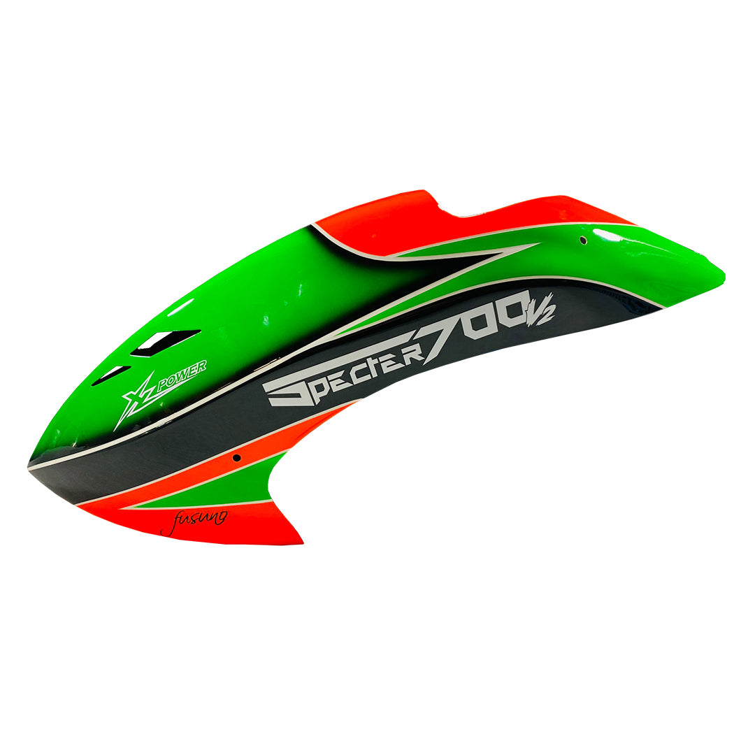 FUSUNO Canopy Specter 700V2 Orange/Green/Black w/ Green Decal - HeliDirect