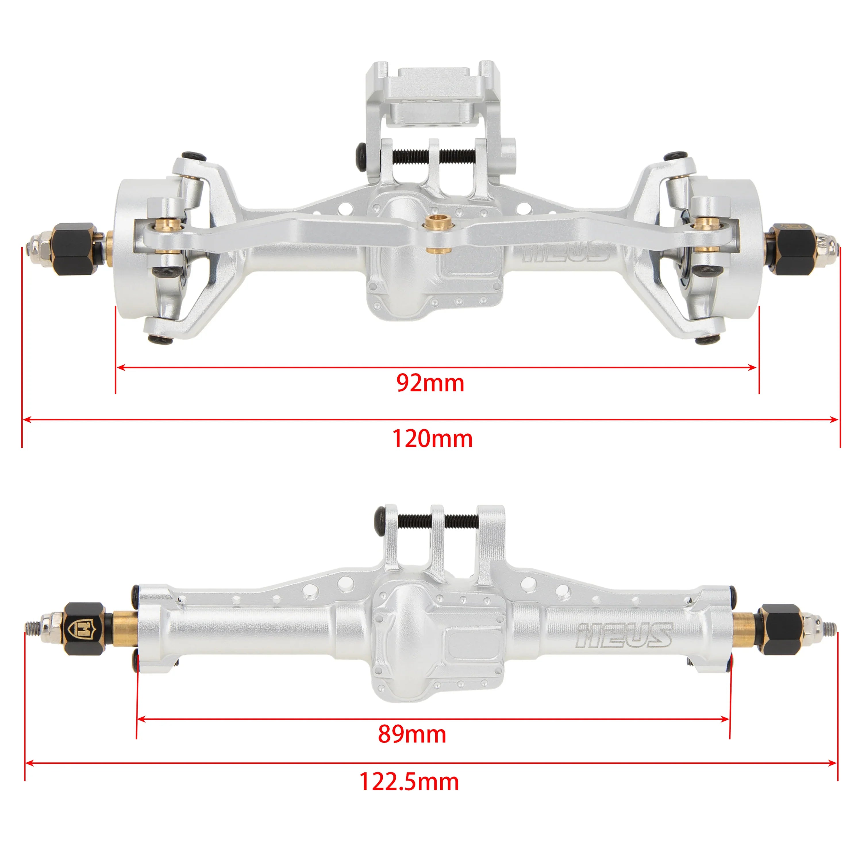 MEUS RACING Aluminum CNC Upgraded Front and Rear Axle Assembly Kit TRX4M Axle for 1/18 TRX4M Upgrade (Silver) - HeliDirect