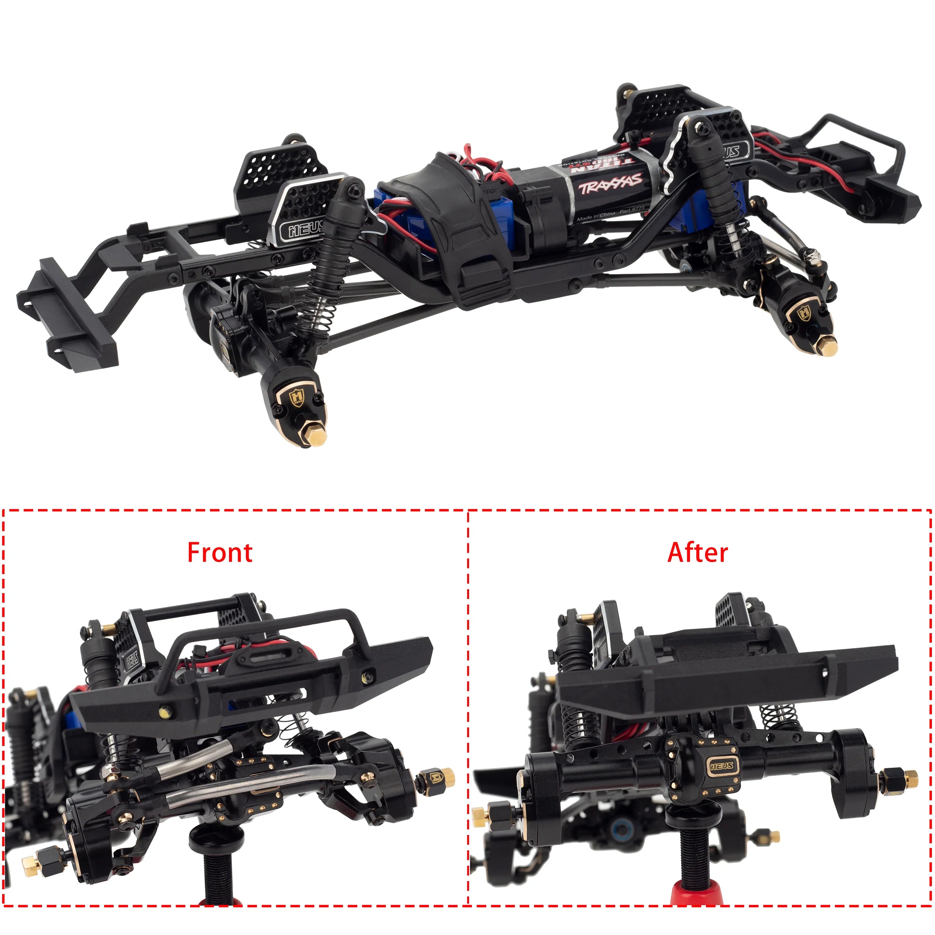 MEUS RACING TRX4M Portal axle Upgrade Ground Clearance +8MM Brass Aluminum Alloy for 1/18 TRX4M Upgrade (Portal Axle F/R) - HeliDirect