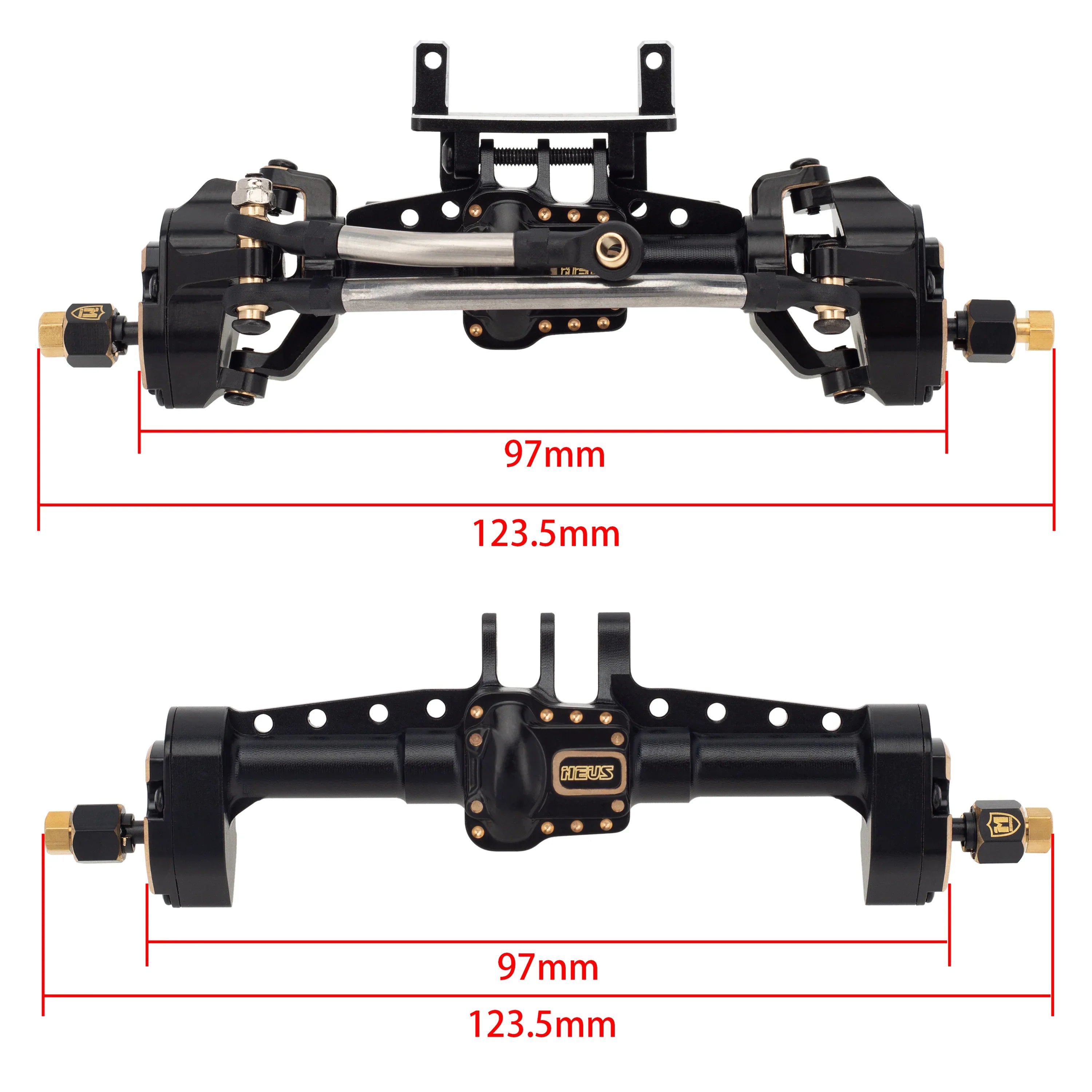 MEUS RACING TRX4M Portal axle Upgrade Ground Clearance +8MM Brass Aluminum Alloy for 1/18 TRX4M Upgrade (Portal Axle F/R) - HeliDirect