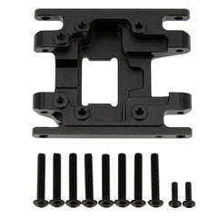 Meus Racing Aluminum Transmission Plate Metal Chassis Skid Plate for 1/18 RC Crawler Car TRX-4M TRX4M - BLACK - HeliDirect