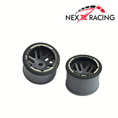 Nexx Racing “JUD” threaded carbon-fiber reinforced EVO AWD Flanged Front Wheels (2) pcs for Mini-Z (GREY)