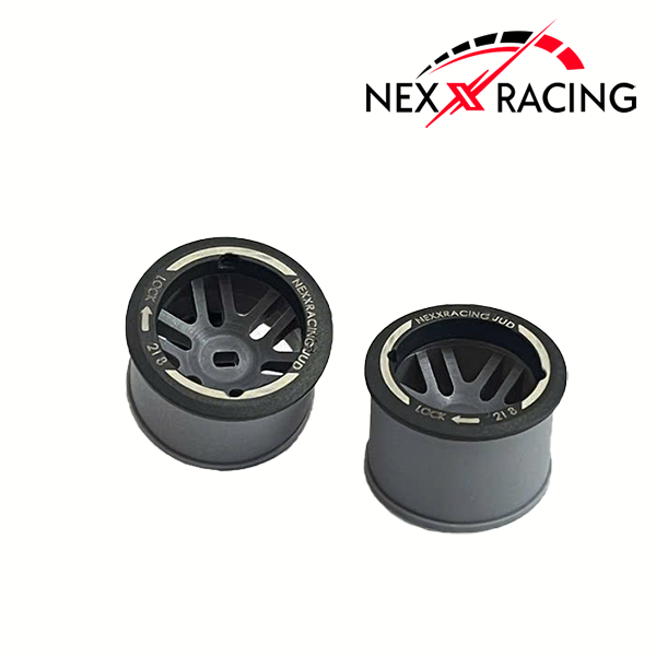 Nexx Racing “JUD” threaded carbon-fiber reinforced EVO AWD Flanged Front Wheels (2) pcs for Mini-Z (GREY)