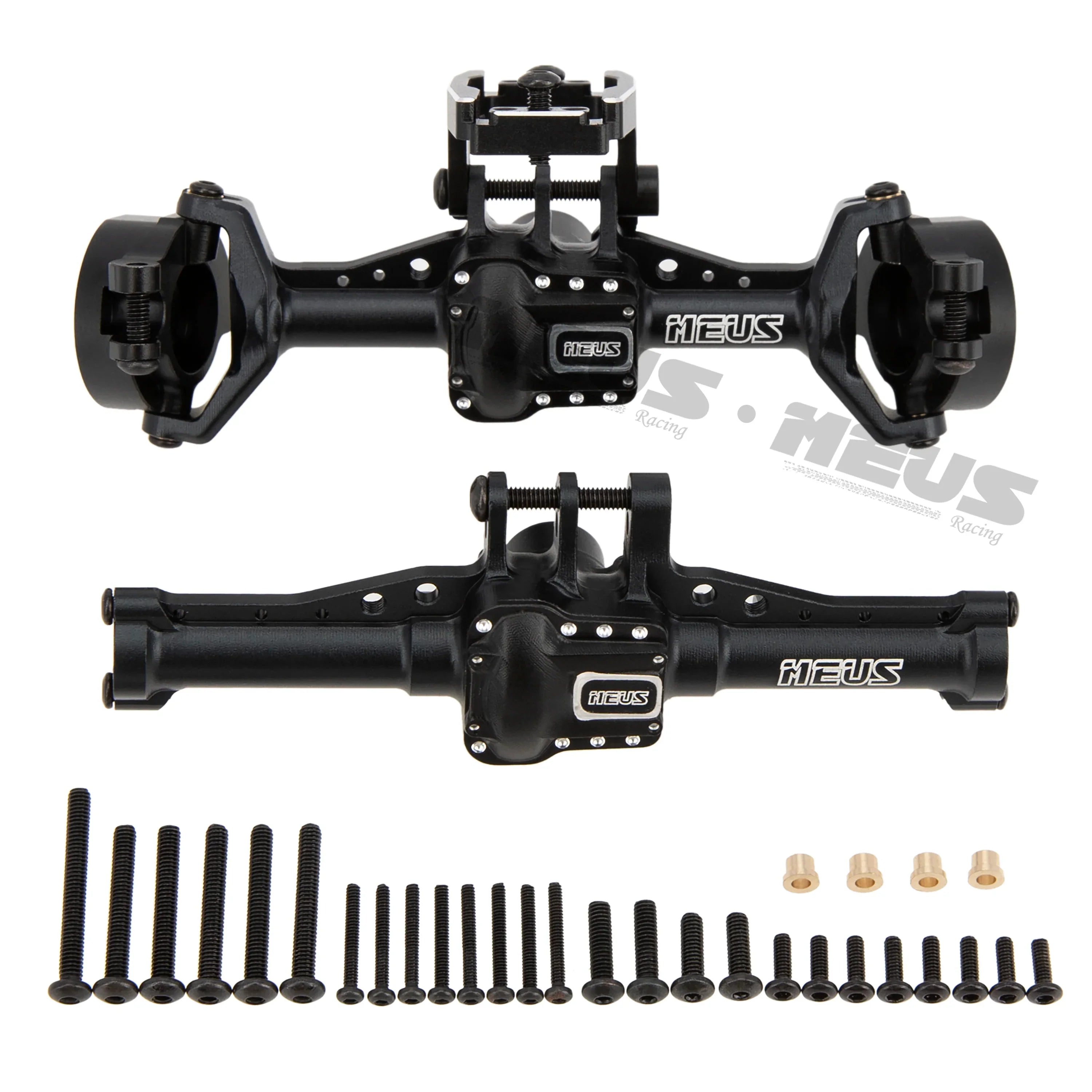 MEUS RACING  Aluminum Front Rear Axle Housing for 1/18 TRX4M TRX-4M Bronco Defender RC Crawler Upgrade Parts - BLACK - HeliDirect