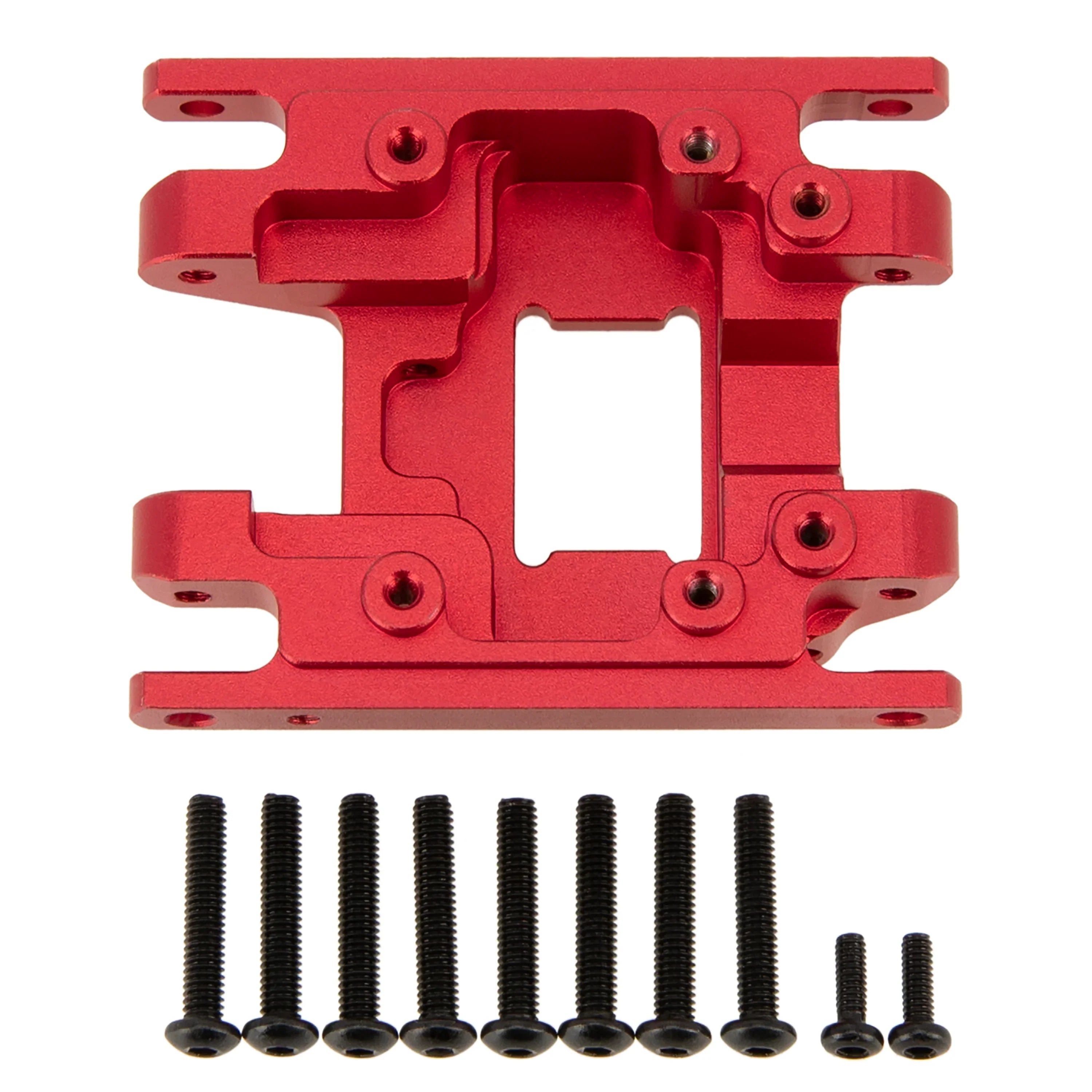 Meus Racing Aluminum Transmission Plate Metal Chassis Skid Plate for 1/18 RC Crawler Car TRX-4M TRX4M - RED - HeliDirect