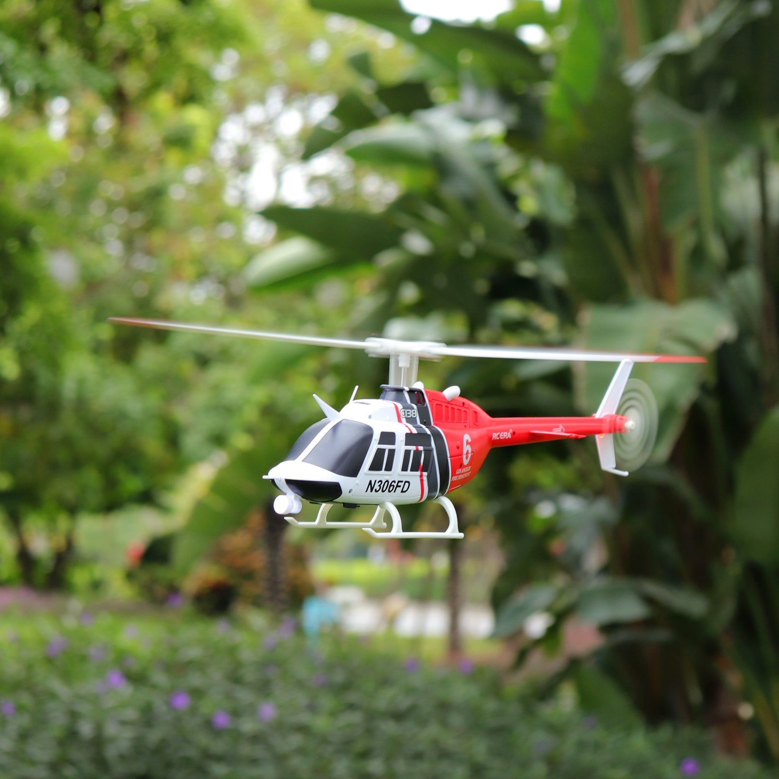 RC ERA 4CH C138 Bell206 Gyro Stabilized Helicopter w/ Optical Sensor Flow and Upgraded Transmitter - RTF (3 servos) - Red