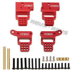 Meus Racing Aluminum Multi-hole Shock Mount Metal Adjustable Shock Tower Bracket for TRX4M Bronco Defender - RED - HeliDirect