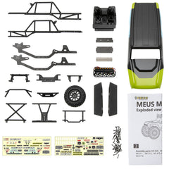 MEUS Racing MB24 Body 5.2in 132MM Axial Shell Body ABS+Nylon Carbon Fiber Frame For 1/24 Axial SCX24 Bronco Deadbolt JLU B-17 C10 - GREEN - HeliDirect