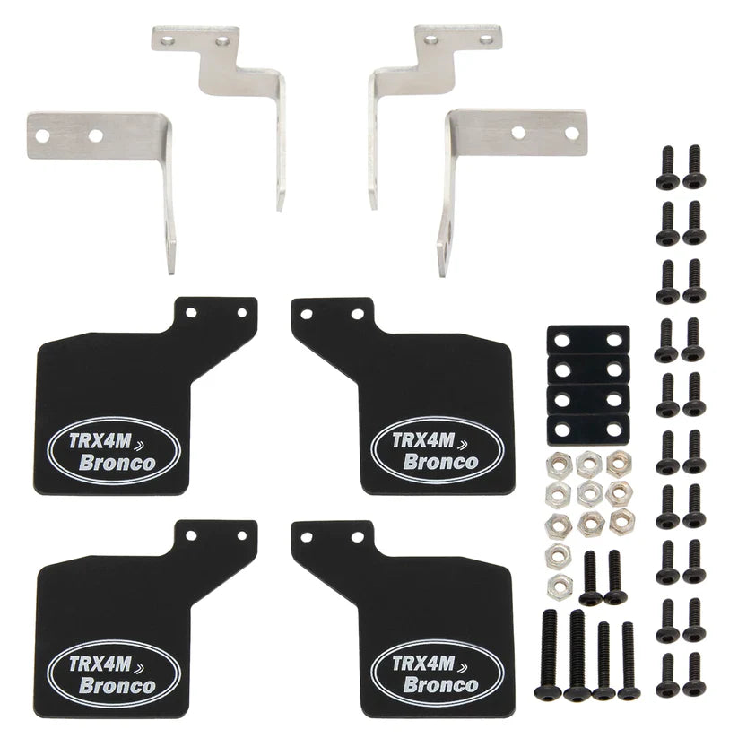 Meus Racing Rubber Fender Mudguard Mud Flaps Metal Stainless Steel Fixing Bracket for 1/18 TRX4M Bronco - HeliDirect