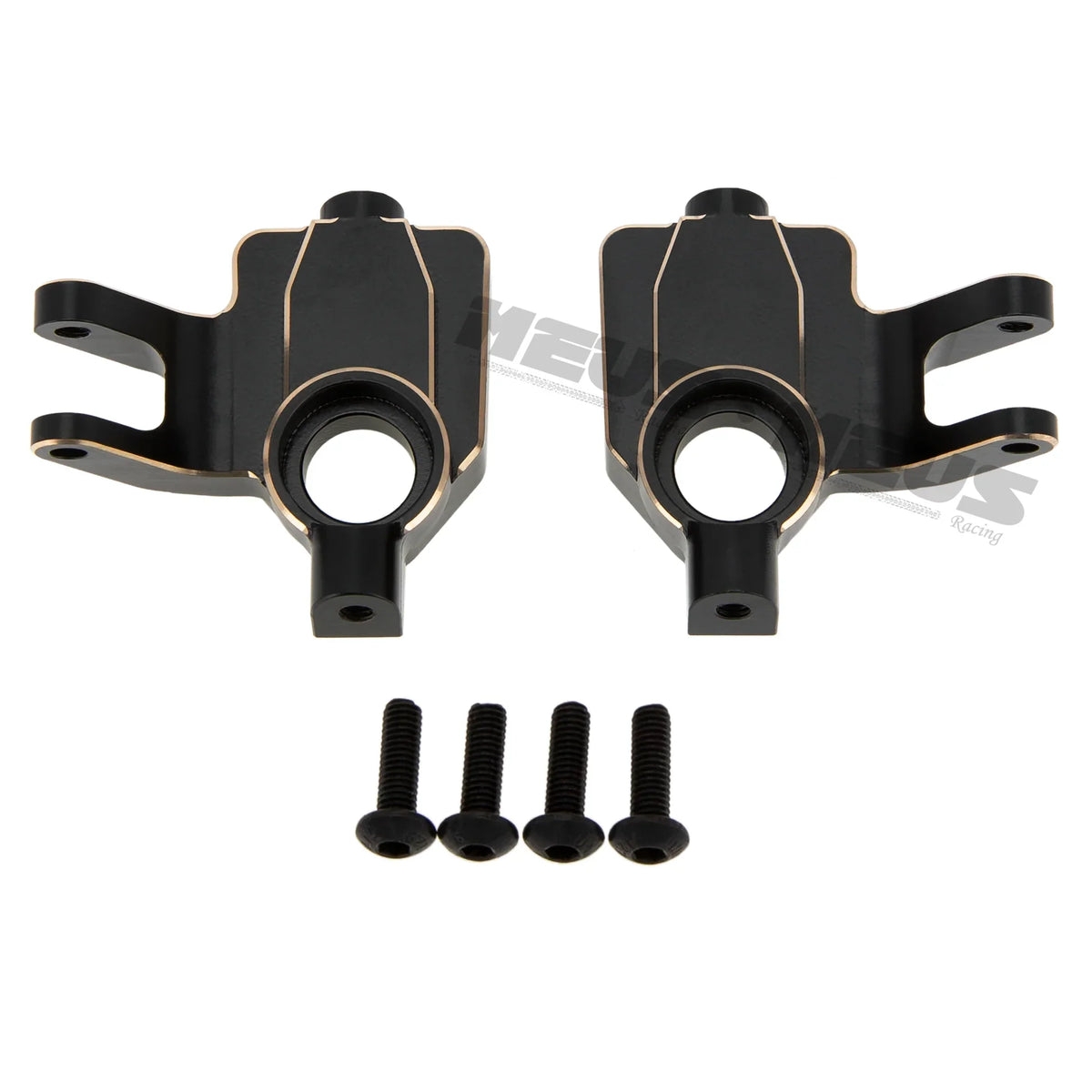 Meus Racing Brass Portal  Steering Knuckles For Axial 1/18 UTB18 - BLACK - HeliDirect