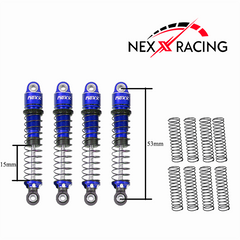 Nexx Racing 53mm Oil shocks (4pcs) for Redcat MT-18 - Blue