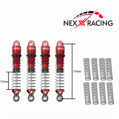 Nexx Racing 53mm Oil shocks (4pcs) for Redcat MT-18 - Red