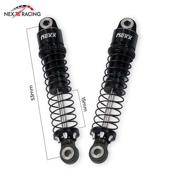 Nexx Racing 53mm Oil shocks (4pcs) for 1/18 RC Crawler Redcat Ascent18 - BLACK